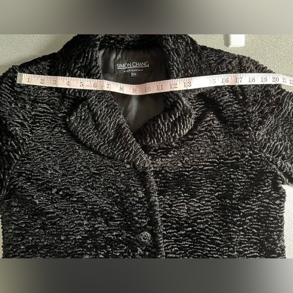 Simon Chang Textured Faux Lambs Fur Coat Size 13/14 - Picture 11 of 15